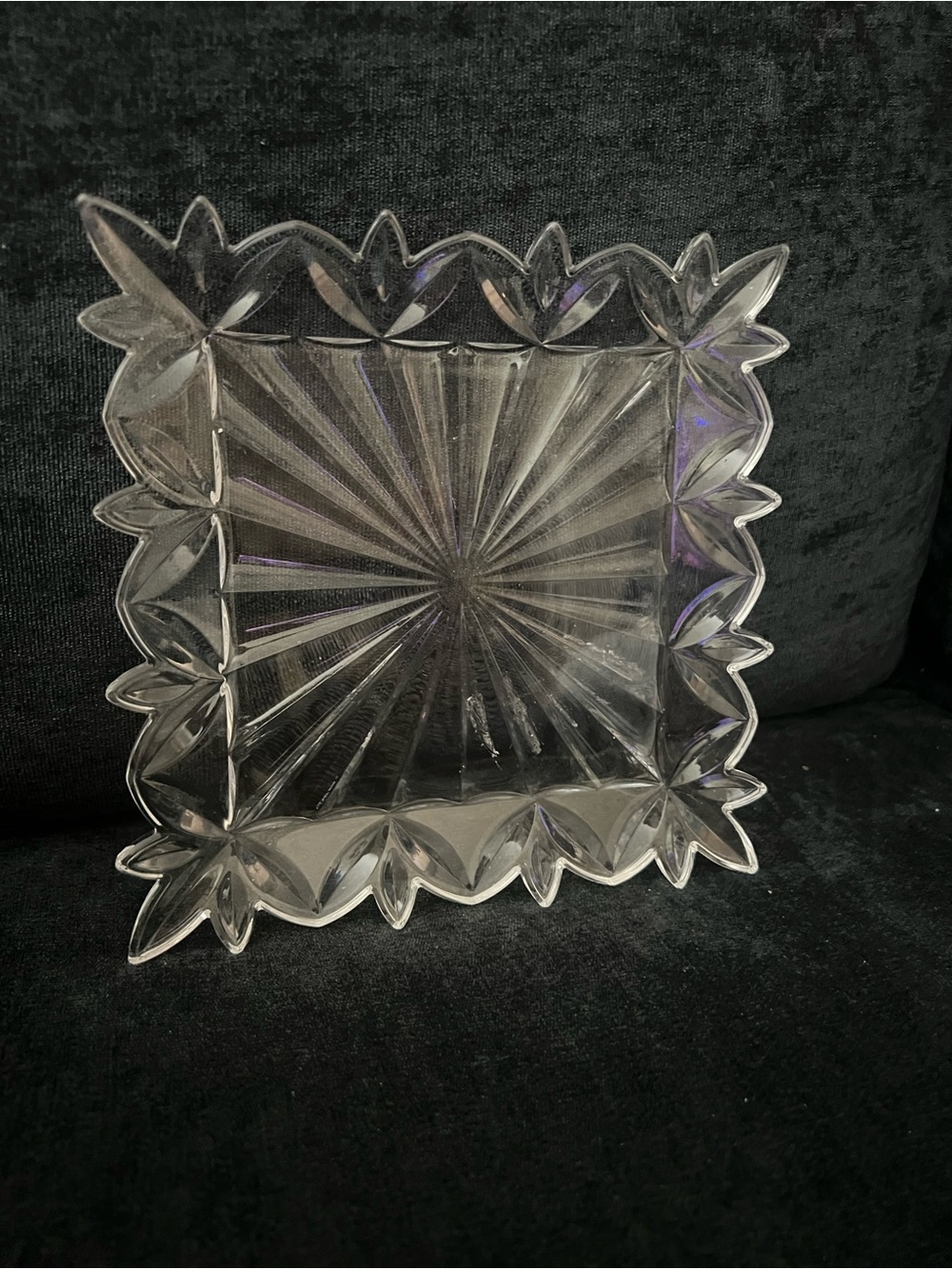 Marquis by Waterford Crystal 7" Square Vanity Tray Canape Plate